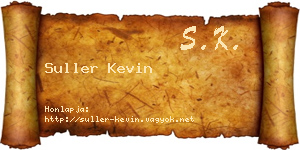 Suller Kevin névjegykártya